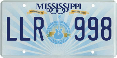 MS license plate LLR998