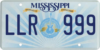 MS license plate LLR999