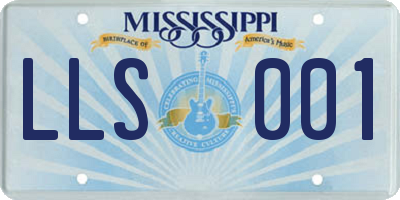 MS license plate LLS001