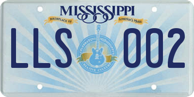 MS license plate LLS002