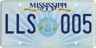 MS license plate LLS005