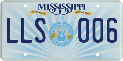 MS license plate LLS006