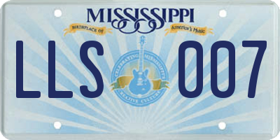 MS license plate LLS007