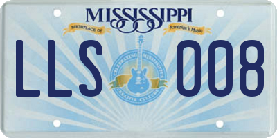 MS license plate LLS008