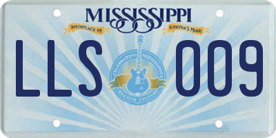 MS license plate LLS009