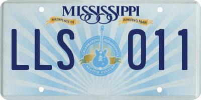 MS license plate LLS011