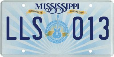 MS license plate LLS013