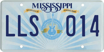 MS license plate LLS014