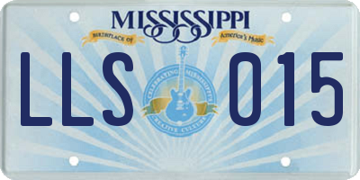 MS license plate LLS015