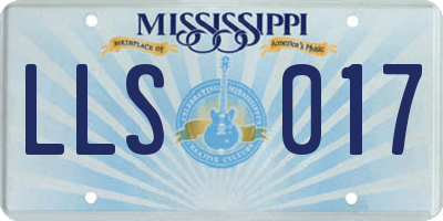 MS license plate LLS017