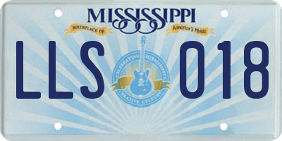 MS license plate LLS018