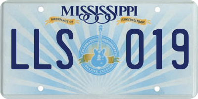 MS license plate LLS019