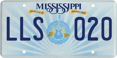 MS license plate LLS020