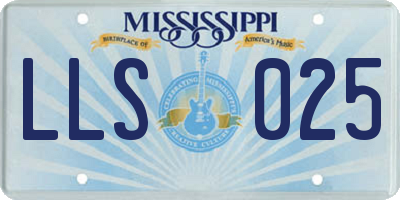 MS license plate LLS025