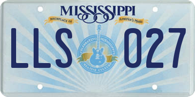 MS license plate LLS027