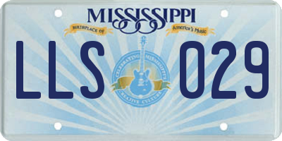 MS license plate LLS029