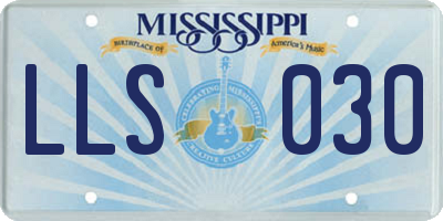 MS license plate LLS030