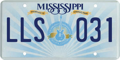 MS license plate LLS031