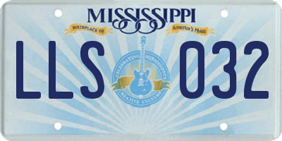 MS license plate LLS032