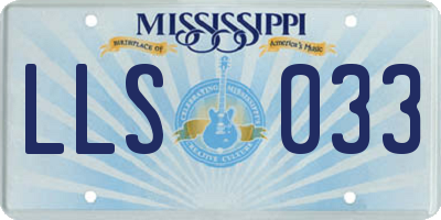 MS license plate LLS033