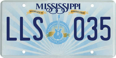 MS license plate LLS035