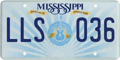 MS license plate LLS036