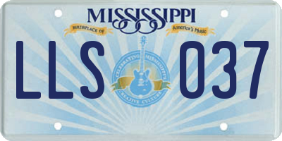 MS license plate LLS037