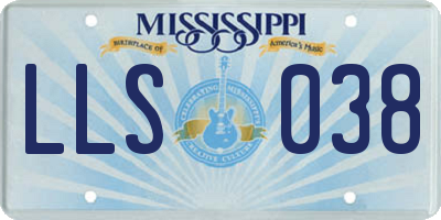 MS license plate LLS038