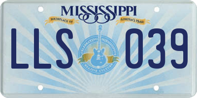 MS license plate LLS039