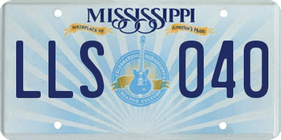 MS license plate LLS040