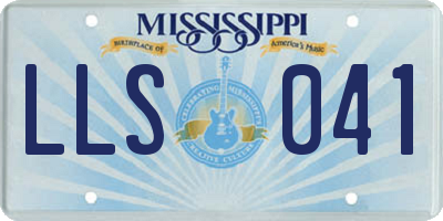 MS license plate LLS041