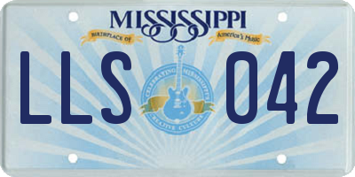 MS license plate LLS042