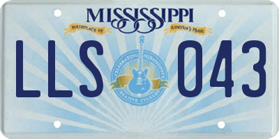 MS license plate LLS043