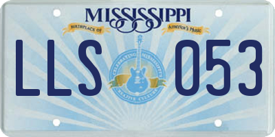 MS license plate LLS053