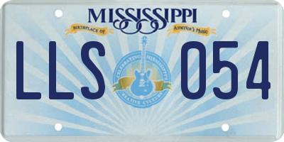 MS license plate LLS054