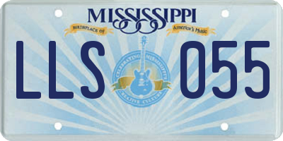 MS license plate LLS055