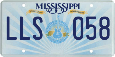 MS license plate LLS058