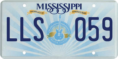 MS license plate LLS059