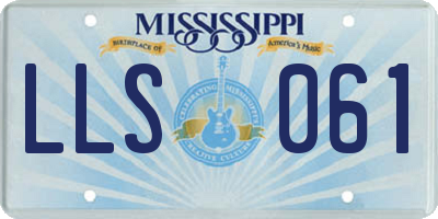 MS license plate LLS061