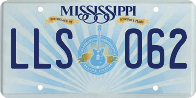 MS license plate LLS062