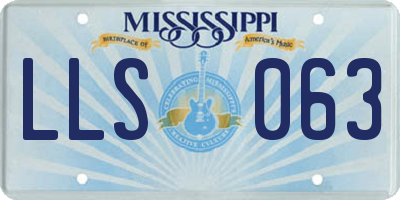 MS license plate LLS063