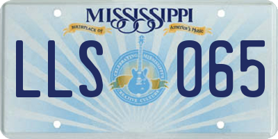 MS license plate LLS065
