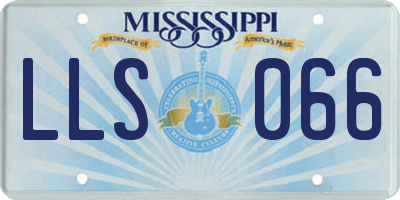 MS license plate LLS066
