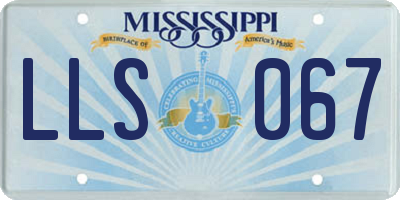 MS license plate LLS067