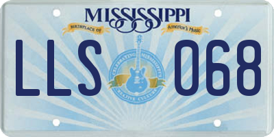 MS license plate LLS068