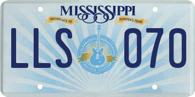 MS license plate LLS070