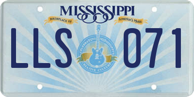 MS license plate LLS071