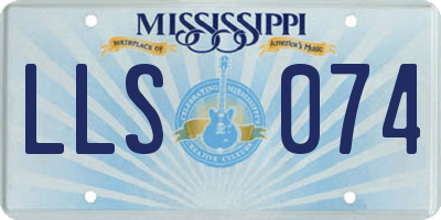 MS license plate LLS074