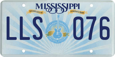 MS license plate LLS076