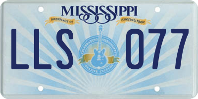 MS license plate LLS077